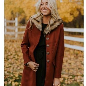 Roolee-LA coalition burnt orange coat.